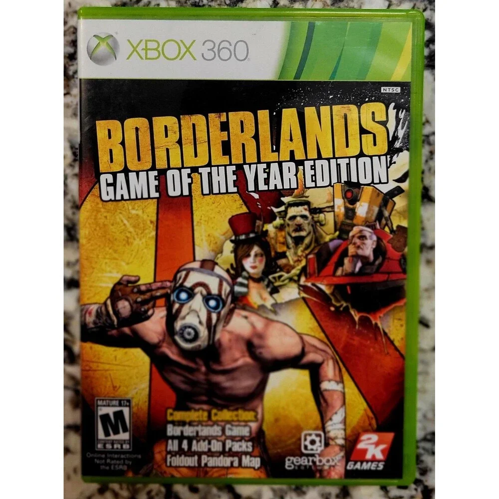 XBOX 360: BORDERLANDS- GAME OF THE YEAR EDITION,  COMPLETE CIB,VG COND